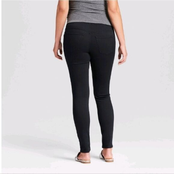 Isabel Maternity Cross Panel  Maternity Jeggings Dark Wask - Picture 5 of 15